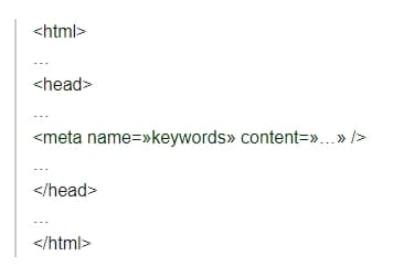 пример записи мета-тега keywords