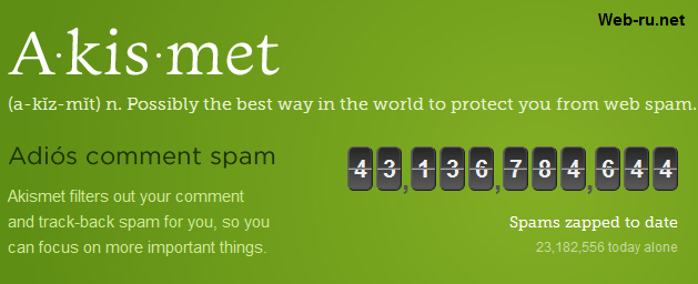 Защита WordPress от спама, плагин Akismet