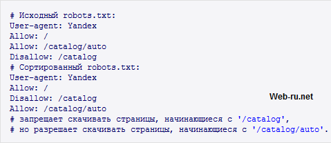Robots.txt для Яндекса